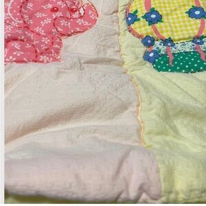 Vintage Patchwork Quilt with Floral Patterns handmade